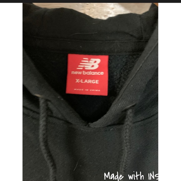 New Balance Mens Hoodie Sweatshirt XL Black - Picture 3 of 3